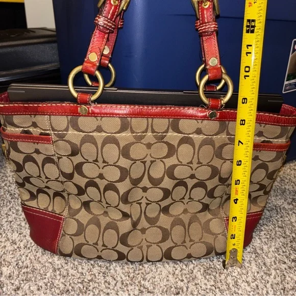 Coach Tan and Pink Signature Tote - Picture 9 of 9